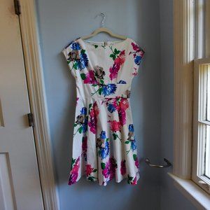 Kate Spade Jess Dress Size 8 (White Floral Kate Spade A-line Dress)